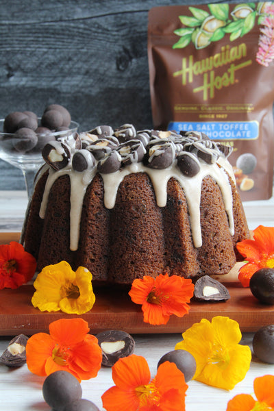 Chocolate Toffee Macadamia Pumpkin Spice Cake