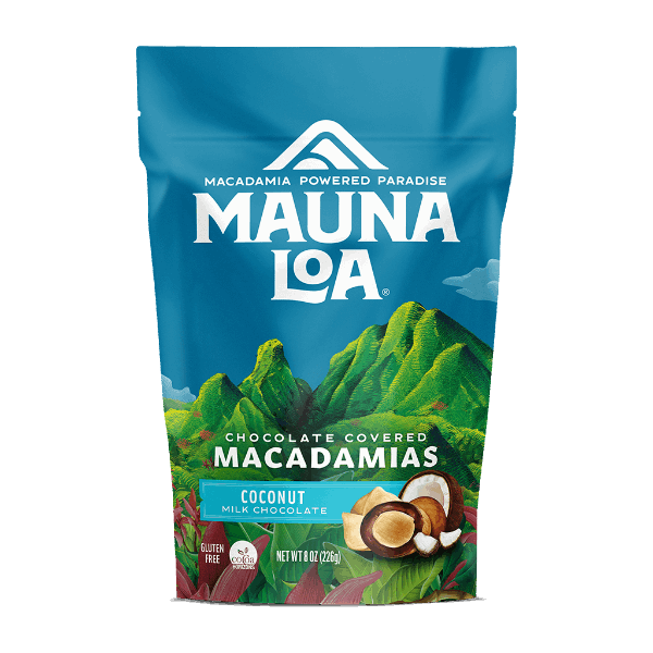 Chocolate Covered Macadamias - Milk Chocolate Coconut Medium Bag - Hawaiian Host X Mauna Loa Gallery Fullscreen Image