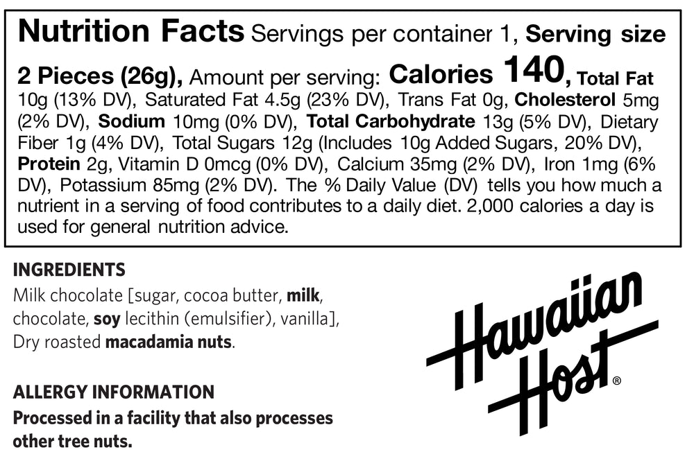 AlohaMacs Milk Chocolate 2-Piece Bars