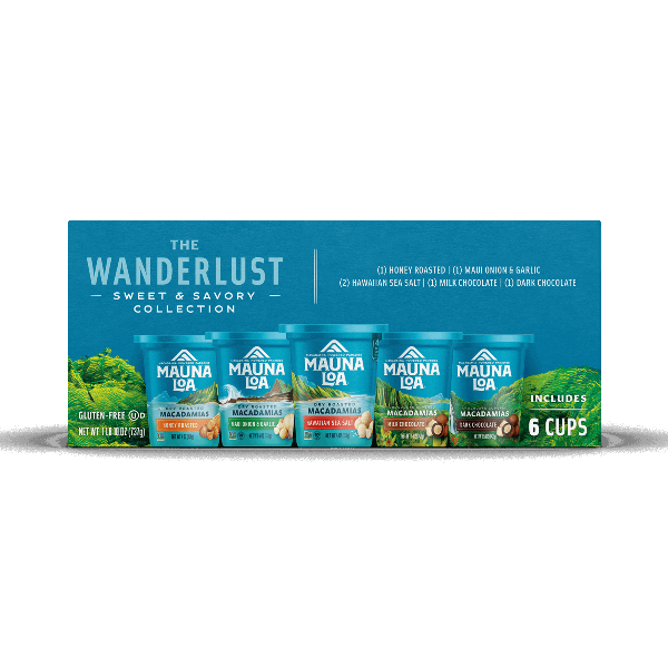 Assorted Macadamias - The Wanderlust Collection Sweet & Savory Cups - Hawaiian Host X Mauna Loa Gallery Fullscreen Image