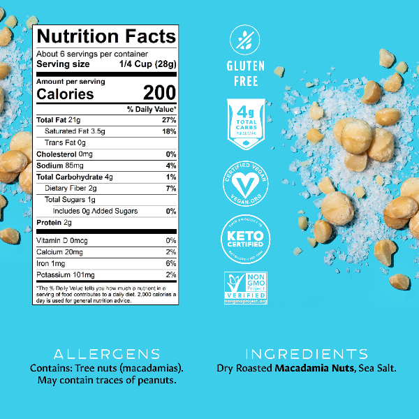 Flavored Macadamias - Sea Salt Jar Gallery Fullscreen Image