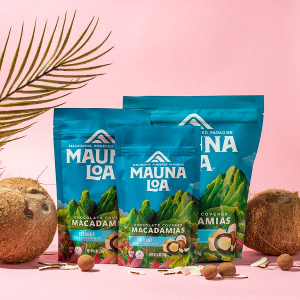 Chocolate Covered Macadamias - Milk Chocolate Coconut Large Bag - Hawaiian Host X Mauna Loa Gallery Fullscreen Image